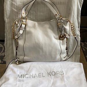 Michael Kors white leather crossbody/shoulder tote